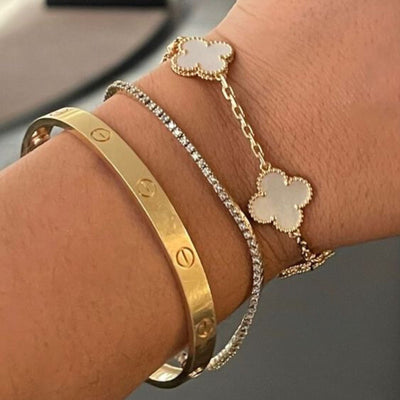 Lucky Clover Bracelet White