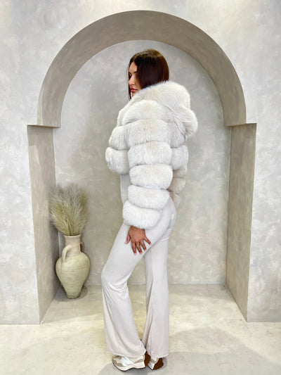 Hooded Fur Coat - AURA