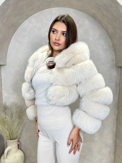 Hooded Fur Coat - AURA