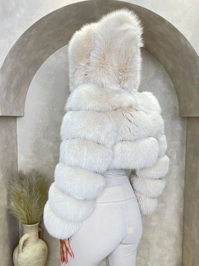 Hooded Fur Coat - AURA