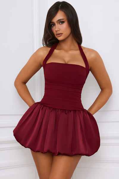 Polly Bubble Mini Dress - RED