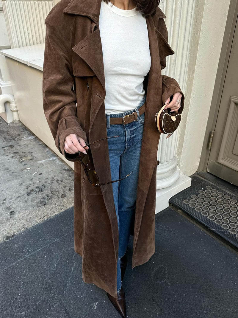 Bella | Suede Trenchcoat
