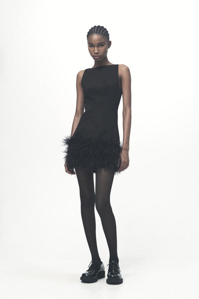 Zehra Feather Mini Dress