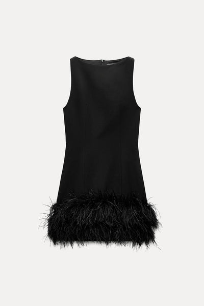 Zehra Feather Mini Dress