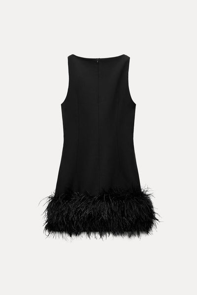 Zehra Feather Mini Dress