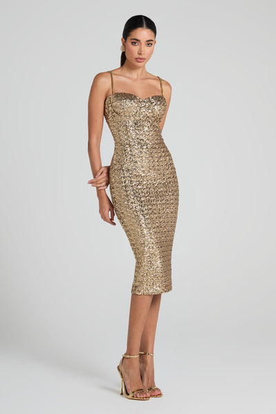 Nina Sparkle Gold Dress