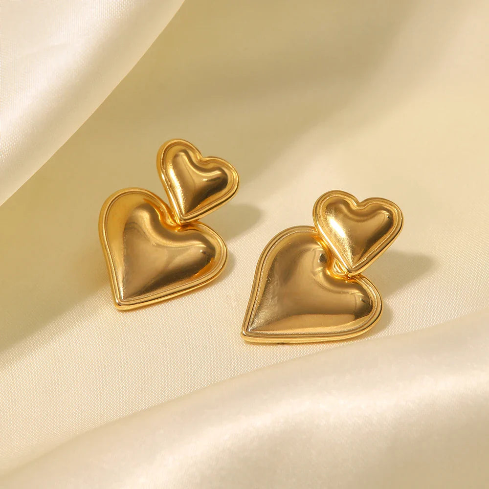 Hearts Earrings 14K