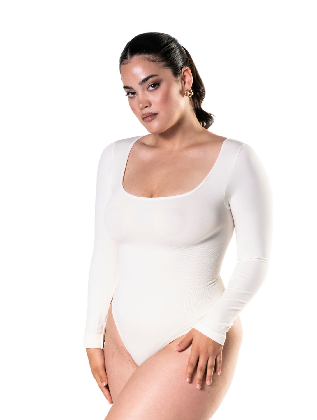 Amy Long Sleeve Thong Bodysuit