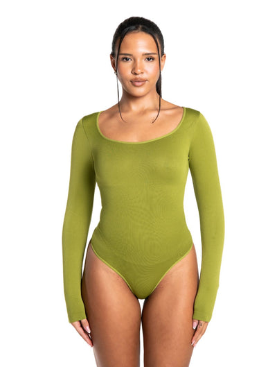 Amy Long Sleeve Thong Bodysuit